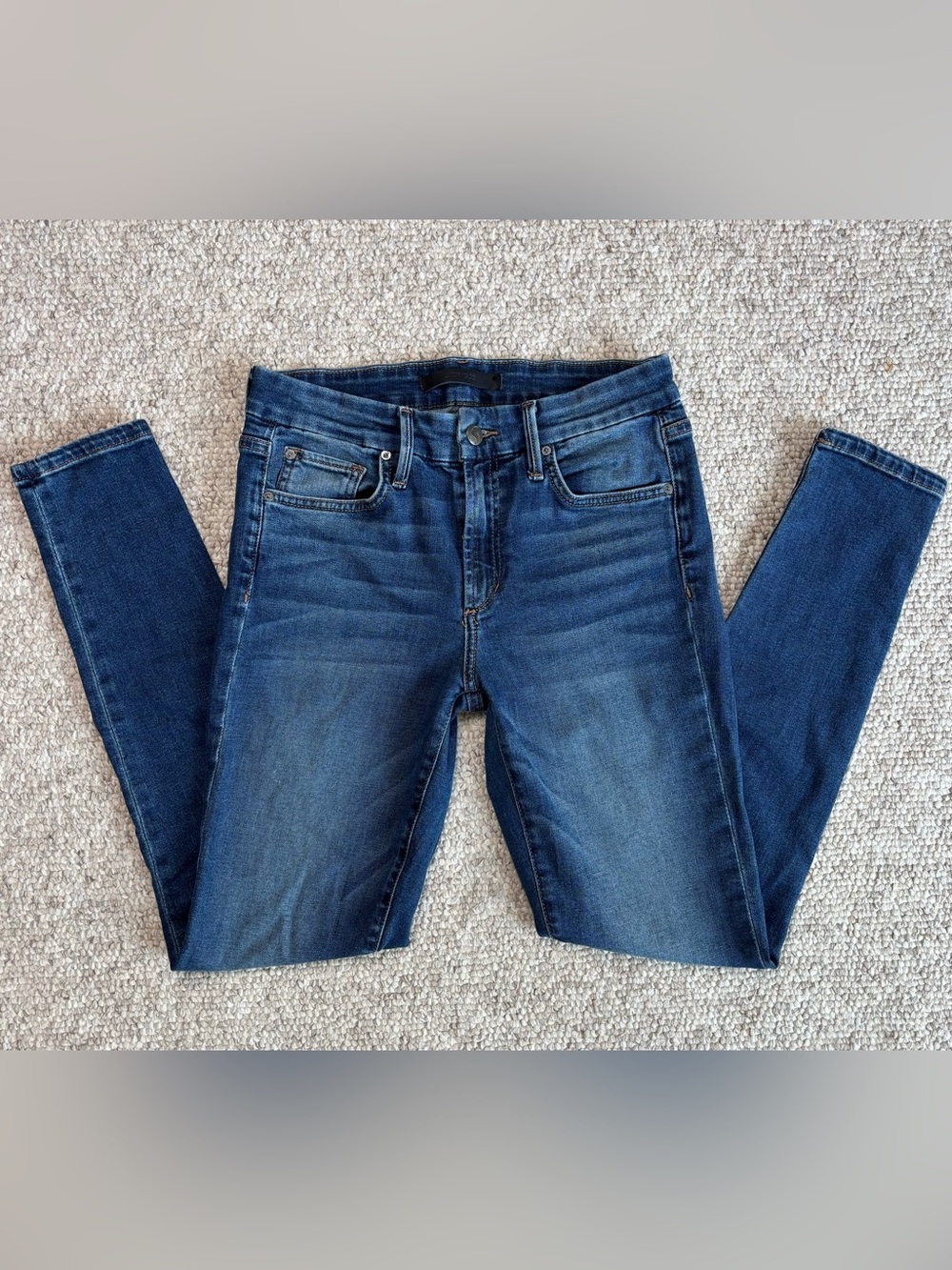 Joe's Jeans Flawless The Icon Mid Rise Skinny Ankle Dark Wash Denim Size 27